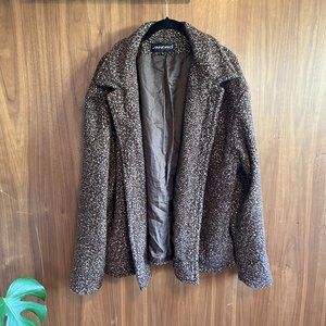 Sandro Sport | Fleece Oversized Brown Jacket | Size XL